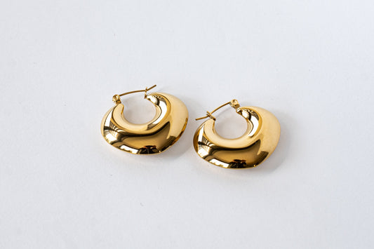 עגילי "לונה" בציפוי זהב 18K
