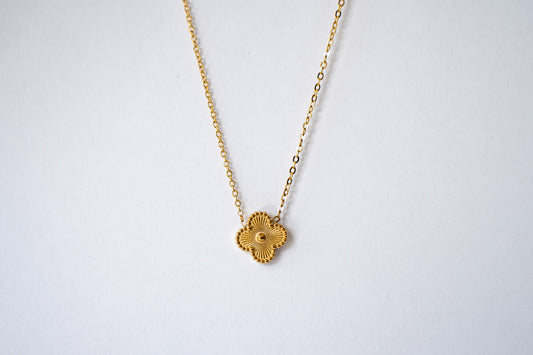 שרשרת תלתן חריטת לייזר – ציפוי זהב 18K